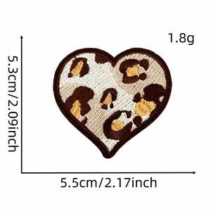 Patchs brodés à motifs animaliers, imprimé léopard, étoile, cœur, pour repasser sur les vêtements, accessoires, autocollants décoratifs en tissu - Product Image 2