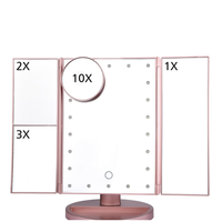 Écran tactile Offre Spéciale Grossissement 3X/2X/1X Miroir de maquillage LED Miroir de maquillage à trois volets éclairé