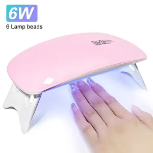 Mini-séchoir à ongles 6W portable, lampe UV LED 6 LED pour manucure, utilisation domestique, pour sécher le vernis à ongles, avec câble USB - Product Image 1