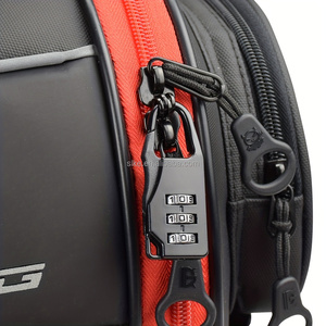 Sac à dos pour moto avec couverture anti-poussière et imperméable, serrure à code, sac à main, sac de siège arrière, sac de queue de moto - Product Image 5