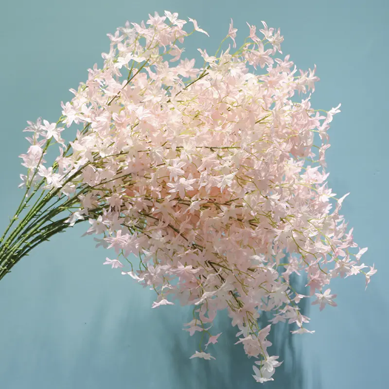 Orquídea artificial para decoración del hogar, plantas decorativas blancas de tacto real, venta al por mayor