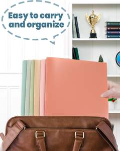 Porte-documents à 2 poches, porte-documents en plastique robuste avec poche, peut contenir du papier de format lettre 8,5 x 11 pouces, pour enfants, maison, école, bureau - Product Image 6