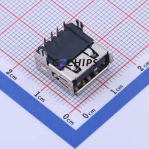 903-532B1021D10110 USB Connector Bent Lead Through Hole Connector Type-A USB 2.0 Female Right Angle Insert - Product Image 1