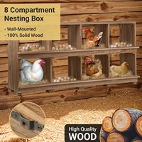 JQ Boîte de nidification murale en bois pour poules, assurant un confort optimal pour la ponte, 8 compartiments