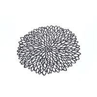 Set de table classique en or et tapis de table Jute Rond PVC Wipeable Tapis de table à manger en vinyle antidérapant pour mariages en plastique
