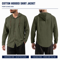 Chemise à capuche en coton pour homme, manches longues, boutonnée, unie, décontractée, printemps, automne, été, coupe classique, 13 couleurs, pour acheteurs en gros