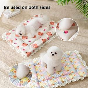 Luxury Soft Printed Lace All-Season Dog & <b>Cat</b> Pet <b>Mats</b> Home Daily Dual-Purpose Blanket - Product Image 3