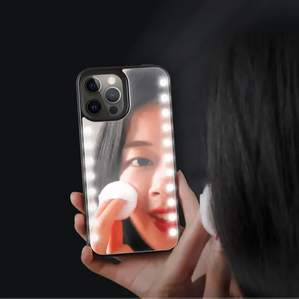 תא טלפון Selfie מואר LED אור עד טלפון מקרה עבור iphone 12 פרו מקסימום