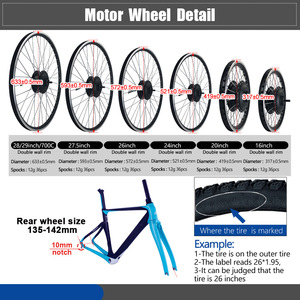Ready to <b>Ship</b> 26 Inch 36v 250w 350w Hub Motor Ebike Conversion Kit with Lithium Battery for Front/rear <b>Wheel</b> Drive Ebik - Product Image 2
