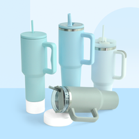 Gobelet de voyage léger de 40oz sans BPA en acier inoxydable pour enfants avec couvercle en paille