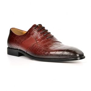 Formal Men's Embossed Calfskin Leather <b>Shoes</b> Handcrafted Design <b>Height</b> <b>Increasing</b> Lace-Up Pointed Toe Breathable Waterproof - Product Image 5