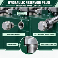 Sumbat Reservoir Hidrolik Kustom, Ulir Hex Eksternal, Sumbat Penutup Tangki Oli, Kustom OEM