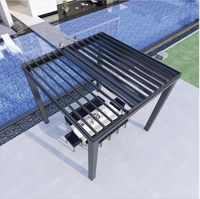 Moderne Umweltfreundliche Aluminium-Pergola mit Lamellendach und Sichtschutz für Hinterhof, Poolbereich und Outdoor-Sitzgelegenheiten