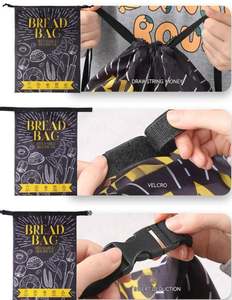 Sac de conservation du pain en coton biologique avec boucle amovible en cire d'abeille - Product Image 3