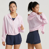 Vente chaude Yoga à capuche crème solaire vêtements décontracté en plein air cyclisme sport Fitness veste coupe-vent Fitness manteau