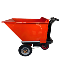Carretilla Volquete Eléctrica Recargable de 3 Ruedas y 500 kg de Capacidad - Tolva de Cenizas con Batería y Empuje Manual para Construcción, Minería y Agricultura
