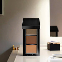 Vente chaude nouvelle version 3-en-1 rehausseur de sourcils Palette de maquillage végétalien brun noir poudre à sourcils Gel crayon formes de bâton pour naturel
