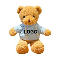 Boneka Beruang Teddy Bulu Lembut yang Dapat Disesuaikan dengan Lapisan Kapas PP, Mainan Penghilang Stres, Tas Hadiah & Hoodie Logo Kustom untuk Hari Valentine