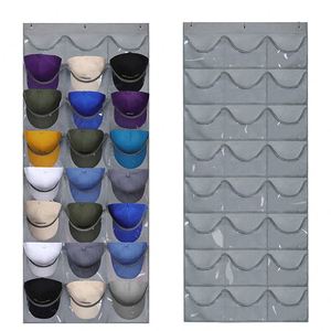 Organisateur de casquettes en tissu à 27 poches pour casquettes de baseball, support de rangement mural ou à suspendre pour placard de salon - Product Image 1