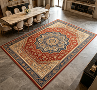 Luxuriöser Teppich im nordischen Stil, hochwertig, maschinell gefertigt, rutschfest, für das Wohnzimmer, mit geometrischem Muster, bedruckter Bodenteppich