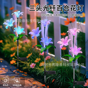 Lámpara Solar LED con Forma de Lirio para Jardín, 81 cm, Lámpara de Jardín con Estaca, Alimentada por Energía Solar, Resistente al Agua - Product Image 4