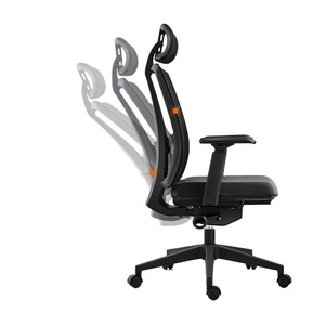 Chaise de bureau ergonomique classique moderne, multifonctionnelle, avec support lombaire, en tissu - Product Image 3
