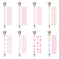 Stylo infroissable en métal avec ruban et strass, grand cristal et diamant sur le dessus, idéal pour infirmière, fille, Noël, souvenir de mariage, cadeau pour elle