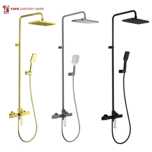 Ducha de Lluvia de Pared con Sistema de Rociadores Corporales, Accesorios de <span class=keywords><strong>Baño</strong></span>, Grifo de Ducha, Juego <span class=keywords><strong>Completo</strong></span>, Latón Dorado, Moderno, CN;GUA Contemporáneo - Product Image 2