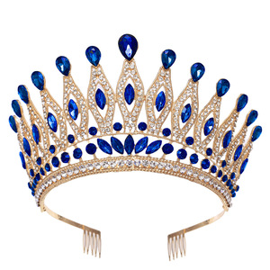 Nueva tiara de cristal de boda de lujo, coronas de diamantes de imitación de princesa, tiaras nupciales, corona para desfile de belleza - Product Image 6