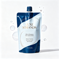Pochette souple mate anti-fuite de 500 ml avec bec verseur pour shampoing et soins capillaires, sans BPA, personnalisable