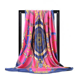 鮮やかなサイケデリック幾何学模様ポリエステルロングスカーフ女性用ファッションアクセサリーネクタイ - Product Image 1