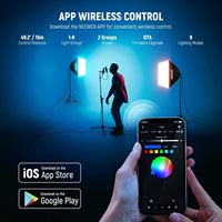 Kit d'éclairage de studio photo NEEWER avec ampoule LED 6W à commande par application, douille en porcelaine, boîte à lumière douce RGB