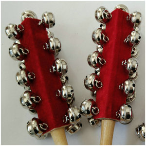 Wholesale Orff <b>Instrument</b> 21 Bells Wooden Hand Shake Bell Jingle Bells <b>Musical</b> <b>Instrument</b> Hand Rattle Toy for Kids - Product Image 3
