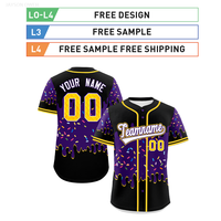 Jersey Baseball Jahitan Kustom Grosir Bordir Seragam Tim Pendek Nama dan Nomor yang Dipersonalisasi MOQ Rendah Desain Gratis Cepat