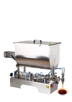 Machine de remplissage horizontale de pâte de particules de beurre d'arachide de sauce au piment de sésame Douban avec réservoir chauffant mélangeur