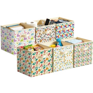 Thấp moq nhà máy tùy chỉnh bền có thể gập lại phim hoạt hình in lưu trữ Cubes trẻ em hộp vải có thể gập lại <span class=keywords><strong>Cube</strong></span> lưu trữ đồ chơi cho trẻ em - Product Image 5