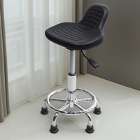 Fauteuil médical dentaire moderne ergonomique inclinable avec tabouret à selle divisée réglable en hauteur pivotant avec roulettes et anneaux de repose-pieds