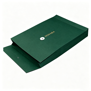 Pochette de classement rectangulaire classique en papier kraft écologique personnalisée avec cordon de serrage - Product Image 1