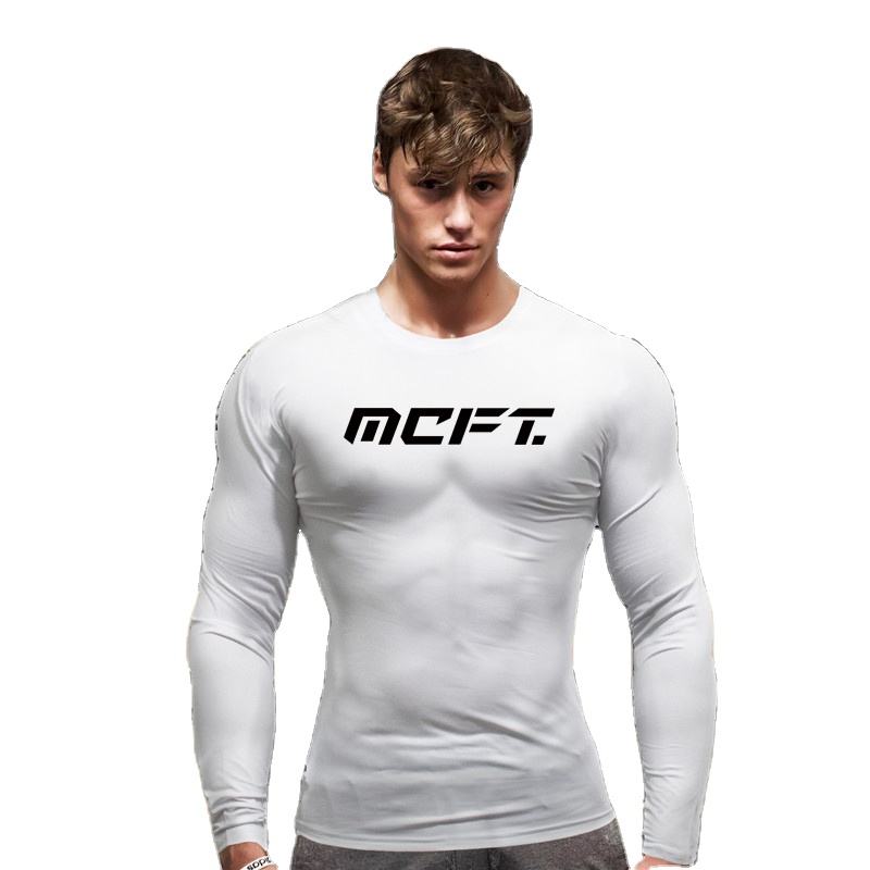 OEM/ODM Running T-shirt Men Sports Fitness Compression Tight Shirt Workout  Muscle Gym Bodybuilding Long Sleeve Quick Dry Tees