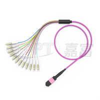 MTP LC PC UPC kabel Patch serat optik LSZH jaket luar kabel Mini dengan 0.9mm Cabang peralatan untuk serat optik
