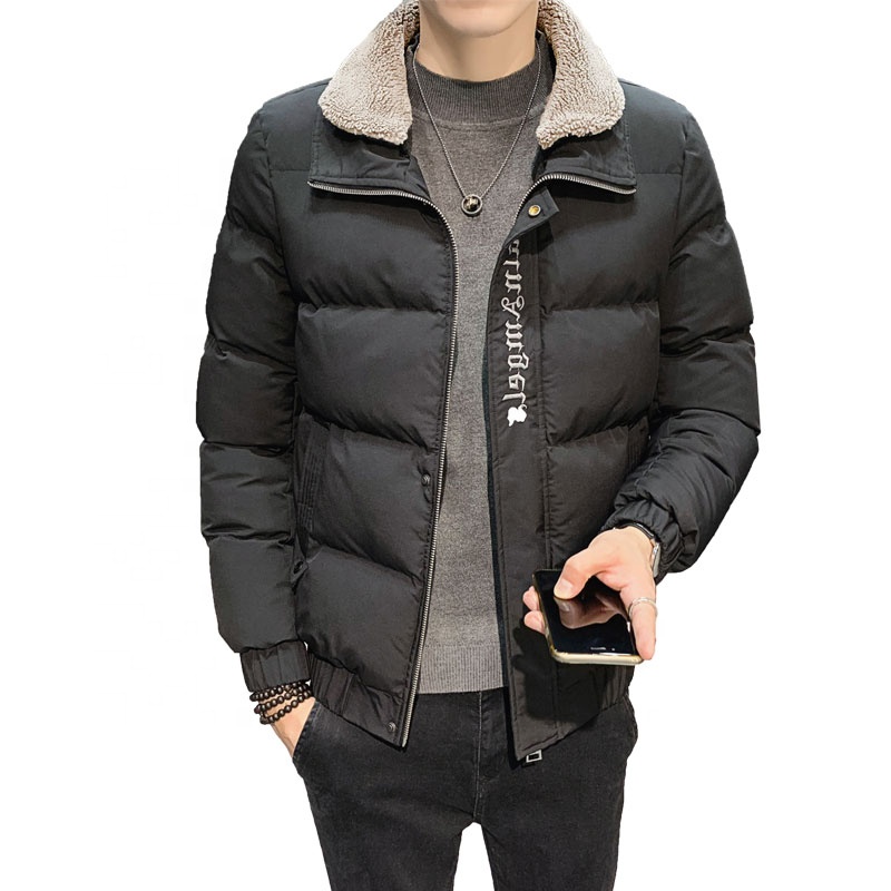 High Quality Size Silk Premium Custom Made Warm Down Plain Dyed Bomber Jacket Waterproof Puffer Quilted Jackets For Men