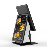Kiosque de point de vente à double écran PS-300 avec compartiment pour imprimante pour la restauration et le commerce de détail