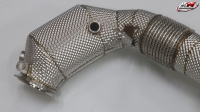 KM Custom N63 Downpipe de performance pour M850i/X5M/G30 4.4T V8 en acier inoxydable 304 de qualité supérieure, épaisseur 1,5 mm, Euro 6 avec catalyseur, lisse