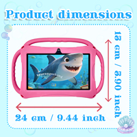 Tablette Android 12 YP 7 pouces pour enfants 2 Go + 32 Go MTK Quad Core Batterie 3000 mAh Wi-Fi Résolution 1024x600 Caméra 0,3 MP + 2 MP