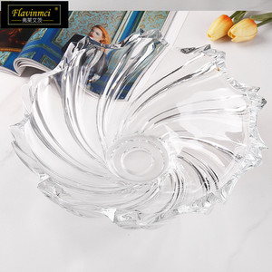 Plateau à fruits et collations de style européen minimaliste en verre cristal, idéal pour la table basse à la maison, avec compartiments pour fruits secs - Vente en gros - Product Image 2