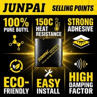 Tapis insonorisant pour voiture JUNPAI 80x50cm, feuille d'amortissement automobile en butyl et aluminium de 80 mil, couverture maximale