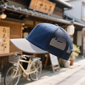 Gorra de malla de camionero de 6 paneles con estampado de hojaldre personalizado de alta calidad para hombres, maqueta CV <span class=keywords><strong>gratis</strong></span> para actuaciones al aire libre - Product Image 1