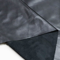 Tissu en cuir PU vegan écologique extensible dans les deux sens Oeko Tex 100, avec envers en daim, toucher doux, pour manteaux, vestes et pantalons