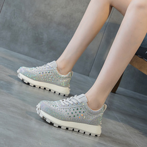 Sneakers con Suola Spessa in Pelle, Sneakers con Strass, Sneakers da Donna di Design, Vendita Diretta dalla Fabbrica - Product Image 6
