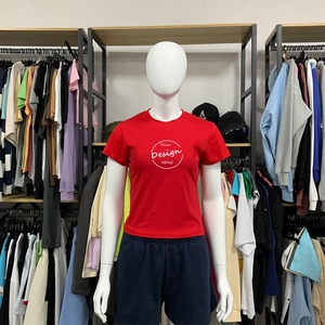 Jl423b Tùy Chỉnh 100% Cotton Mềm Phụ Nữ Ngắn Tay Áo T-Shirt In Ấn Logo Của Phụ Nữ Thoải Mái Giản Dị <span class=keywords><strong>Tee</strong></span> - Product Image 5